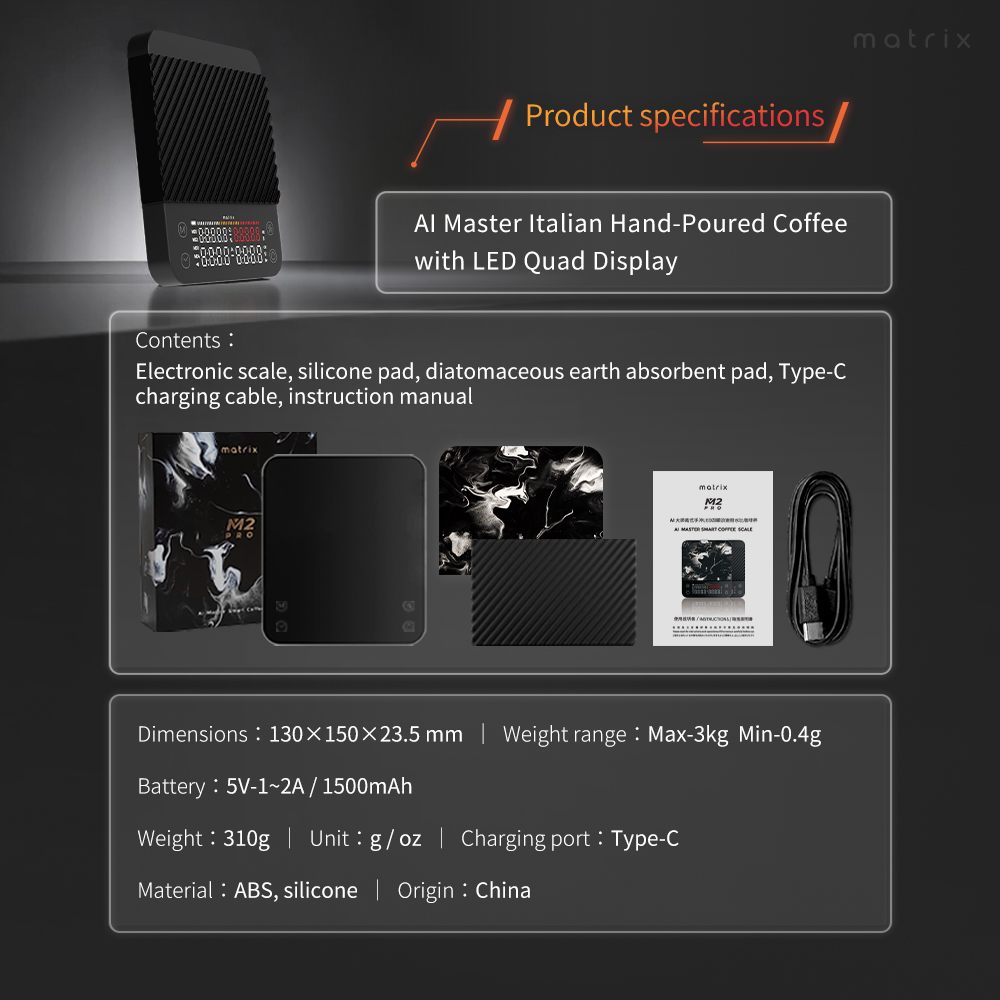 Matrix M2Pro AI smart coffee scale